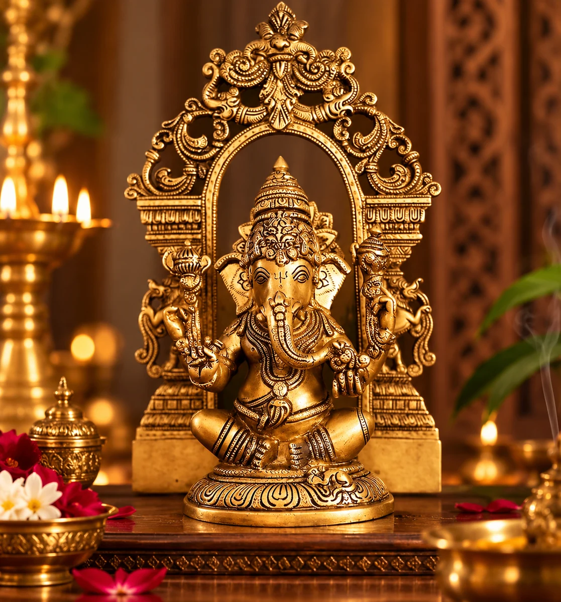 Shri Ganesh in a sacred setting
